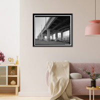 Historic Framed Print, Sixth Street Bridge, Spanning 101 Freeway at Sixth Street, Los Angeles, Los Angeles County, CA - 26,  17-7/8" x 21-7/8"