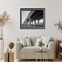 Historic Framed Print, Sixth Street Bridge, Spanning 101 Freeway at Sixth Street, Los Angeles, Los Angeles County, CA - 26,  17-7/8" x 21-7/8"