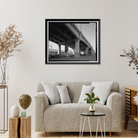Historic Framed Print, Sixth Street Bridge, Spanning 101 Freeway at Sixth Street, Los Angeles, Los Angeles County, CA - 27,  17-7/8" x 21-7/8"