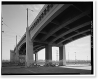 Historic Framed Print, Sixth Street Bridge, Spanning 101 Freeway at Sixth Street, Los Angeles, Los Angeles County, CA - 28,  17-7/8" x 21-7/8"