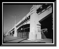 Historic Framed Print, Sixth Street Bridge, Spanning 101 Freeway at Sixth Street, Los Angeles, Los Angeles County, CA - 30,  17-7/8" x 21-7/8"