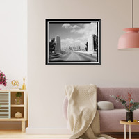 Historic Framed Print, Sixth Street Bridge, Spanning 101 Freeway at Sixth Street, Los Angeles, Los Angeles County, CA - 37,  17-7/8" x 21-7/8"