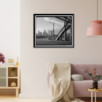 Historic Framed Print, Sixth Street Bridge, Spanning 101 Freeway at Sixth Street, Los Angeles, Los Angeles County, CA - 38,  17-7/8" x 21-7/8"