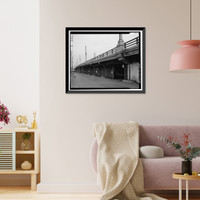 Historic Framed Print, Ninth Street Viaduct, Spanning Los Angeles River at Olympic Boulevard, Los Angeles, Los Angeles County, CA - 20,  17-7/8" x 21-7/8"