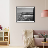 Historic Framed Print, Merced Irrigation District, Edendale Creek Turnout & Weir, Hopeton vicinity, Merced County, CA,  17-7/8" x 21-7/8"