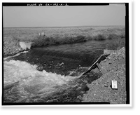 Historic Framed Print, Merced Irrigation District, Edendale Creek Turnout & Weir, Hopeton vicinity, Merced County, CA - 2,  17-7/8" x 21-7/8"