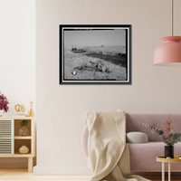 Historic Framed Print, Merced Irrigation District, Edendale Creek Turnout & Weir, Hopeton vicinity, Merced County, CA - 9,  17-7/8" x 21-7/8"