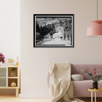 Historic Framed Print, Lee Vining Creek Hydroelectric System, Triplex Cottage, Lee Vining Creek, Lee Vining vicinity, Mono County, CA - 2,  17-7/8" x 21-7/8"