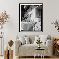 Historic Framed Print, Lee Vining Creek Hydroelectric System, Triplex Cottage, Lee Vining Creek, Lee Vining vicinity, Mono County, CA - 3,  17-7/8" x 21-7/8"