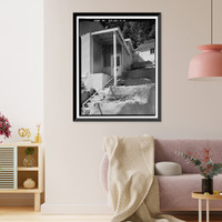 Historic Framed Print, Lee Vining Creek Hydroelectric System, Triplex Cottage, Lee Vining Creek, Lee Vining vicinity, Mono County, CA - 6,  17-7/8" x 21-7/8"