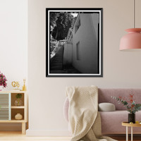 Historic Framed Print, Lee Vining Creek Hydroelectric System, Triplex Cottage, Lee Vining Creek, Lee Vining vicinity, Mono County, CA - 10,  17-7/8" x 21-7/8"