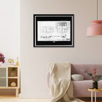 Historic Framed Print, Lee Vining Creek Hydroelectric System, Triplex Cottage, Lee Vining Creek, Lee Vining vicinity, Mono County, CA - 13,  17-7/8" x 21-7/8"