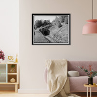 Historic Framed Print, Central Pacific Transcontinental Railroad, Tunnel No. 24, Milepost 132.9, Applegate vicinity, Placer County, CA - 3,  17-7/8" x 21-7/8"