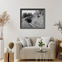 Historic Framed Print, Central Pacific Transcontinental Railroad, Tunnel No. 24, Milepost 132.9, Applegate vicinity, Placer County, CA - 3,  17-7/8" x 21-7/8"