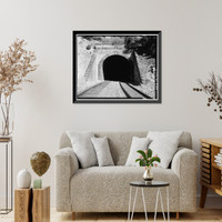 Historic Framed Print, Central Pacific Transcontinental Railroad, Tunnel No. 1, Milepost 164.34, Blue Canyon vicinity, Placer County, CA - 2,  17-7/8" x 21-7/8"