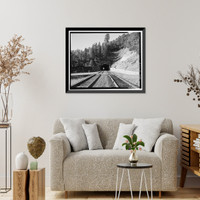 Historic Framed Print, Central Pacific Transcontinental Railroad, Tunnel No. 1, Milepost 164.34, Blue Canyon vicinity, Placer County, CA - 3,  17-7/8" x 21-7/8"