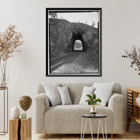 Historic Framed Print, Central Pacific Transcontinental Railroad, Tunnel No. 4, Milepost 180.95, Cisco, Placer County, CA,  17-7/8" x 21-7/8"