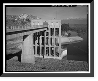 Historic Framed Print, Prado Dam, Outlet Works, Santa Ana River near junction of State Highways 71, Corona vicinity, Riverside County, CA,  17-7/8" x 21-7/8"