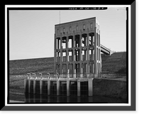 Historic Framed Print, Prado Dam, Outlet Works, Santa Ana River near junction of State Highways 71, Corona vicinity, Riverside County, CA - 3,  17-7/8" x 21-7/8"