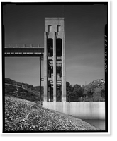 Historic Framed Print, Prado Dam, Outlet Works, Santa Ana River near junction of State Highways 71, Corona vicinity, Riverside County, CA - 4,  17-7/8" x 21-7/8"
