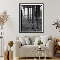 Historic Framed Print, Prado Dam, Outlet Works, Santa Ana River near junction of State Highways 71, Corona vicinity, Riverside County, CA - 8,  17-7/8" x 21-7/8"