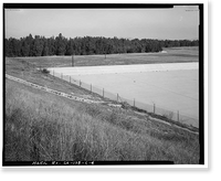 Historic Framed Print, Prado Dam, Spillway, Santa Ana River near junction of State Highways 71, Corona vicinity, Riverside County, CA - 2,  17-7/8" x 21-7/8"