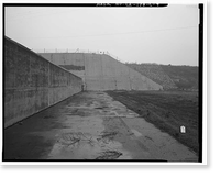 Historic Framed Print, Prado Dam, Spillway, Santa Ana River near junction of State Highways 71, Corona vicinity, Riverside County, CA - 7,  17-7/8" x 21-7/8"