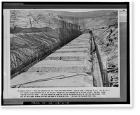 Historic Framed Print, Prado Dam, Spillway, Santa Ana River near junction of State Highways 71, Corona vicinity, Riverside County, CA - 15,  17-7/8" x 21-7/8"