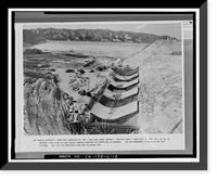 Historic Framed Print, Prado Dam, Spillway, Santa Ana River near junction of State Highways 71, Corona vicinity, Riverside County, CA - 17,  17-7/8" x 21-7/8"