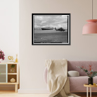 Historic Framed Print, Barstow-Daggett Airport, Hangar Shed No. 4, 39500 National Trails Highway, Daggett vicinity, San Bernardino County, CA,  17-7/8" x 21-7/8"