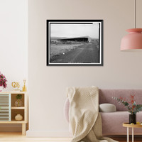 Historic Framed Print, Barstow-Daggett Airport, Hangar Shed No. 4, 39500 National Trails Highway, Daggett vicinity, San Bernardino County, CA - 2,  17-7/8" x 21-7/8"