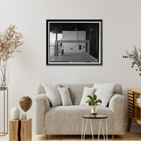 Historic Framed Print, Barstow-Daggett Airport, Hangar Shed No. 4, 39500 National Trails Highway, Daggett vicinity, San Bernardino County, CA - 9,  17-7/8" x 21-7/8"