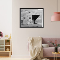 Historic Framed Print, Barstow-Daggett Airport, Hangar Shed No. 4, 39500 National Trails Highway, Daggett vicinity, San Bernardino County, CA - 17,  17-7/8" x 21-7/8"