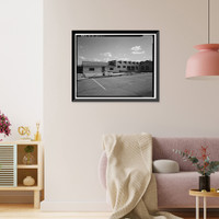 Historic Framed Print, Chollas Heights Naval Radio Transmitting Facility, Public Works Shop, 6410 Zero Road, San Diego, San Diego County, CA,  17-7/8" x 21-7/8"