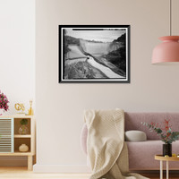 Historic Framed Print, Salinas Dam, Salinas River near Pozo Road, Santa Margarita vicinity, San Luis Obispo County, CA,  17-7/8" x 21-7/8"