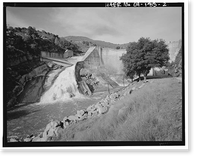Historic Framed Print, Salinas Dam, Salinas River near Pozo Road, Santa Margarita vicinity, San Luis Obispo County, CA - 2,  17-7/8" x 21-7/8"