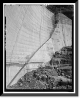 Historic Framed Print, Salinas Dam, Salinas River near Pozo Road, Santa Margarita vicinity, San Luis Obispo County, CA - 11,  17-7/8" x 21-7/8"