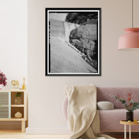 Historic Framed Print, Salinas Dam, Salinas River near Pozo Road, Santa Margarita vicinity, San Luis Obispo County, CA - 14,  17-7/8" x 21-7/8"