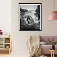 Historic Framed Print, Salinas Dam, Salinas River near Pozo Road, Santa Margarita vicinity, San Luis Obispo County, CA - 15,  17-7/8" x 21-7/8"
