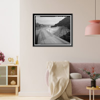 Historic Framed Print, Salinas Dam, Salinas River near Pozo Road, Santa Margarita vicinity, San Luis Obispo County, CA - 16,  17-7/8" x 21-7/8"