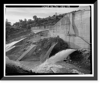 Historic Framed Print, Salinas Dam, Salinas River near Pozo Road, Santa Margarita vicinity, San Luis Obispo County, CA - 18,  17-7/8" x 21-7/8"