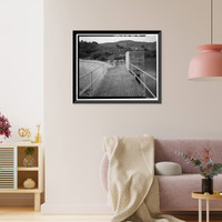 Historic Framed Print, Salinas Dam, Salinas River near Pozo Road, Santa Margarita vicinity, San Luis Obispo County, CA - 19,  17-7/8" x 21-7/8"