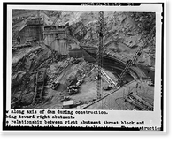 Historic Framed Print, Salinas Dam, Salinas River near Pozo Road, Santa Margarita vicinity, San Luis Obispo County, CA - 21,  17-7/8" x 21-7/8"