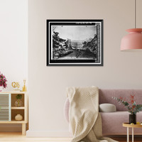 Historic Framed Print, Salinas Dam, Salinas River near Pozo Road, Santa Margarita vicinity, San Luis Obispo County, CA - 24,  17-7/8" x 21-7/8"