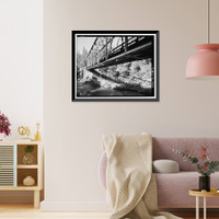 Historic Framed Print, Southern Pacific Railroad Shasta Route, Bridge No. 301.85, Milepost 301.85, Pollard Flat vicinity, Shasta County, CA - 4,  17-7/8" x 21-7/8"