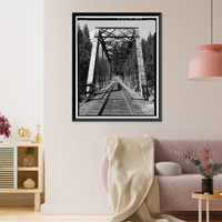 Historic Framed Print, Southern Pacific Railroad Shasta Route, Bridge No. 310.58, Milepost 310.58, Sims vicinity, Shasta County, CA - 3,  17-7/8" x 21-7/8"