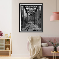 Historic Framed Print, Southern Pacific Railroad Shasta Route, Bridge No. 310.58, Milepost 310.58, Sims vicinity, Shasta County, CA - 4,  17-7/8" x 21-7/8"