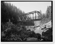 Historic Framed Print, Southern Pacific Railroad Shasta Route, Bridge No. 310.58, Milepost 310.58, Sims vicinity, Shasta County, CA - 6,  17-7/8" x 21-7/8"