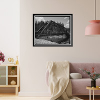 Historic Framed Print, Southern Pacific Railroad Shasta Route, Bridge No. 310.58, Milepost 310.58, Sims vicinity, Shasta County, CA - 7,  17-7/8" x 21-7/8"