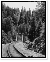 Historic Framed Print, Southern Pacific Railroad Shasta Route, Bridge No. 310.58, Milepost 310.58, Sims vicinity, Shasta County, CA - 9,  17-7/8" x 21-7/8"